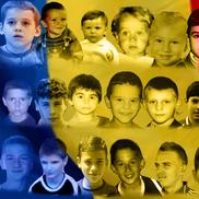 21 dintre „tricolorii” de la lot, plus Olimpiu Moruțan, în copilărie și adolescență / Fotomontaj Stela Tănase (Gazeta Sporturilor)
