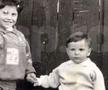 Nicolae Stanciu, în dreapta, alături de sora lui, în copilărie