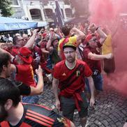 Suporterii Belgiei au făcut spectacol înainte de Belgia - România / Sursă foto: Imago Images