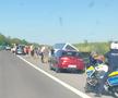 Accident grav pe A2, în care a fost implicat autocarul unei echipe de baschet din Oradea/Foto: ISU Călărași