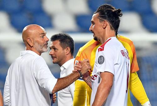 Stefano Pioli și Zlatan Ibrahimovic, foto: Guliver/gettyimages