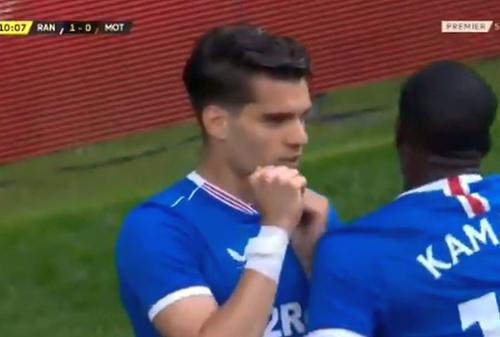 Ianis Hagi a marcat golul de 2-0 în Rangers - Motherwell // foto: captură twitter @ Rangers Goals