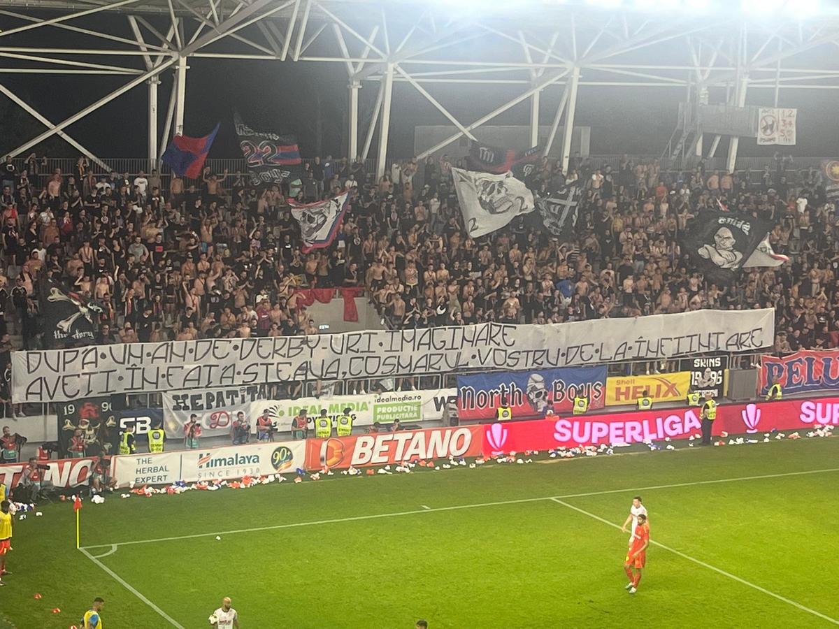 Toate mesajele afișate la derby-ul dintre FCSB și Dinamo! Ironii între marile rivale