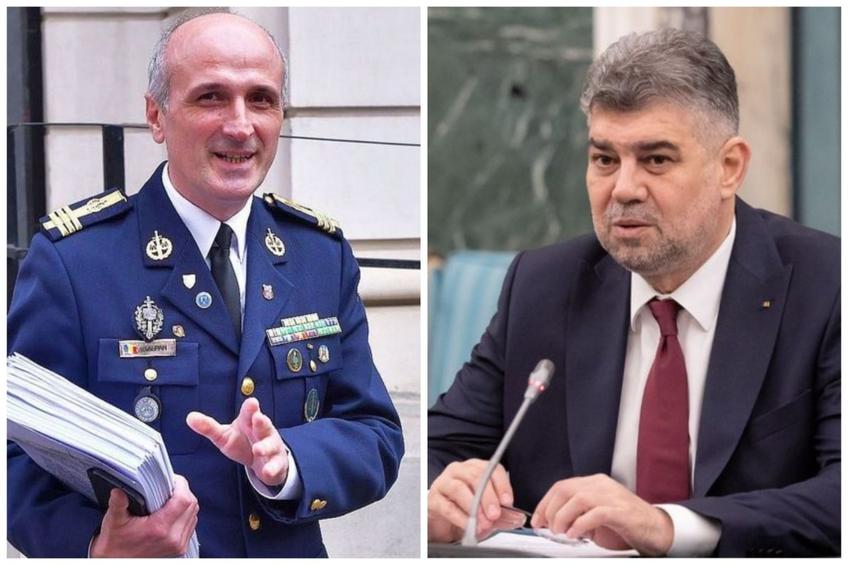 Florin Talpan, în stânga, și Marcel Ciolacu