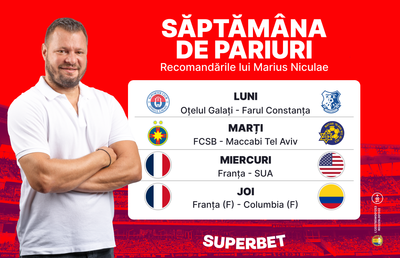 Start unei noi săptămâni de pariuri! Vezi recomandările lui Marius Niculae