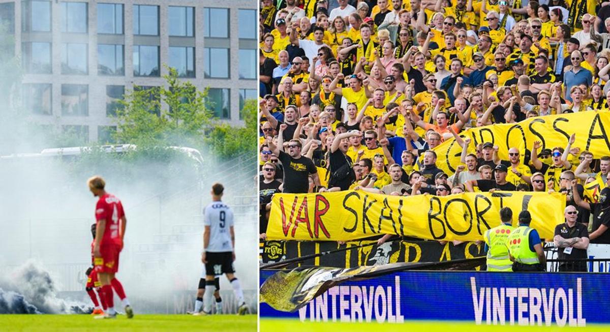 Fanii echipelor norvegiene Rosenborg și Lillestrom au aruncat cu mingi de tenis pe teren, iar meciul a fost suspendat