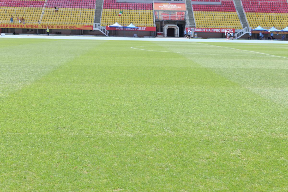 Imagini cu arena din Skopje înainte de Shkendija - FCSB // foto: Andrei Furnigă (GSP)