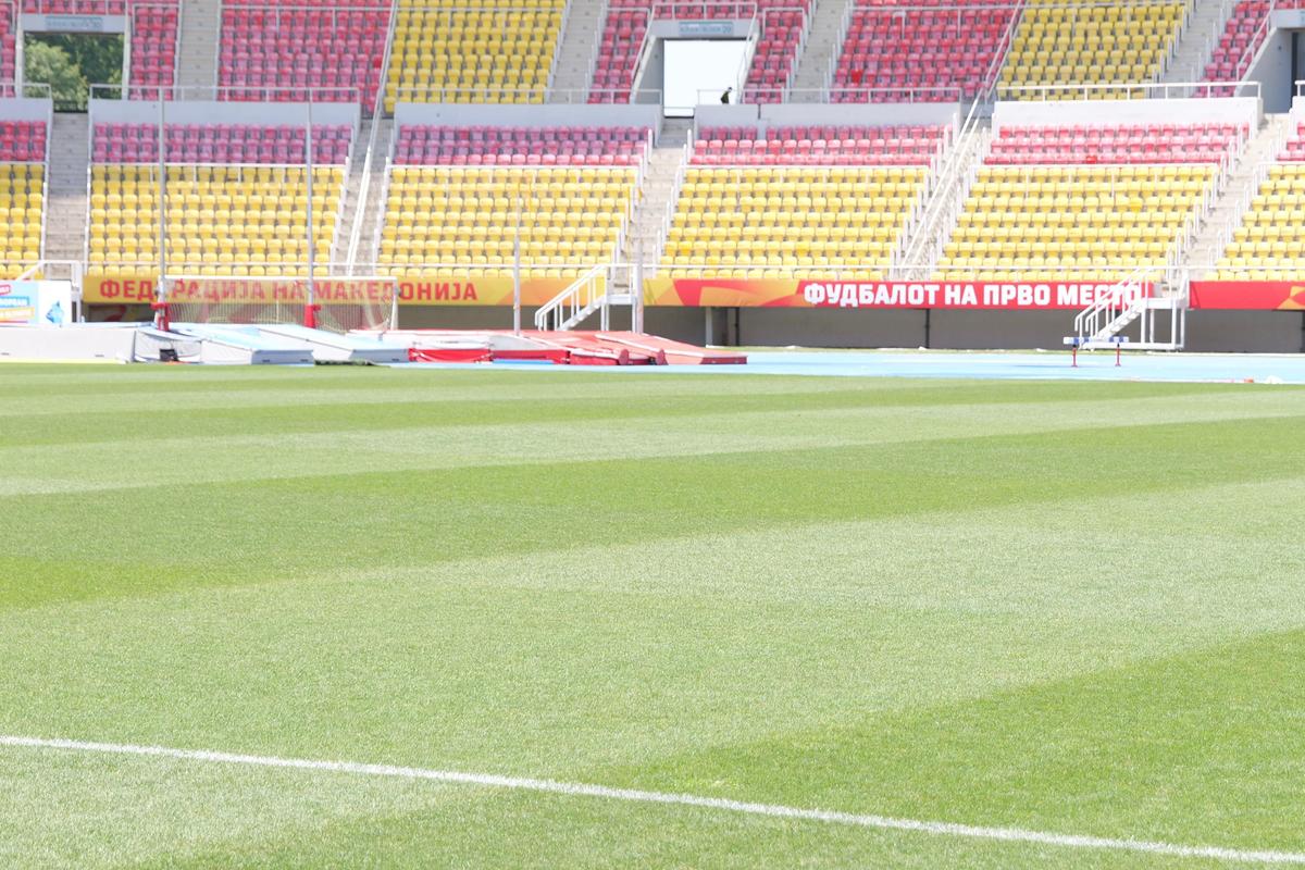 Imagini cu arena din Skopje înainte de Shkendija - FCSB // foto: Andrei Furnigă (GSP)