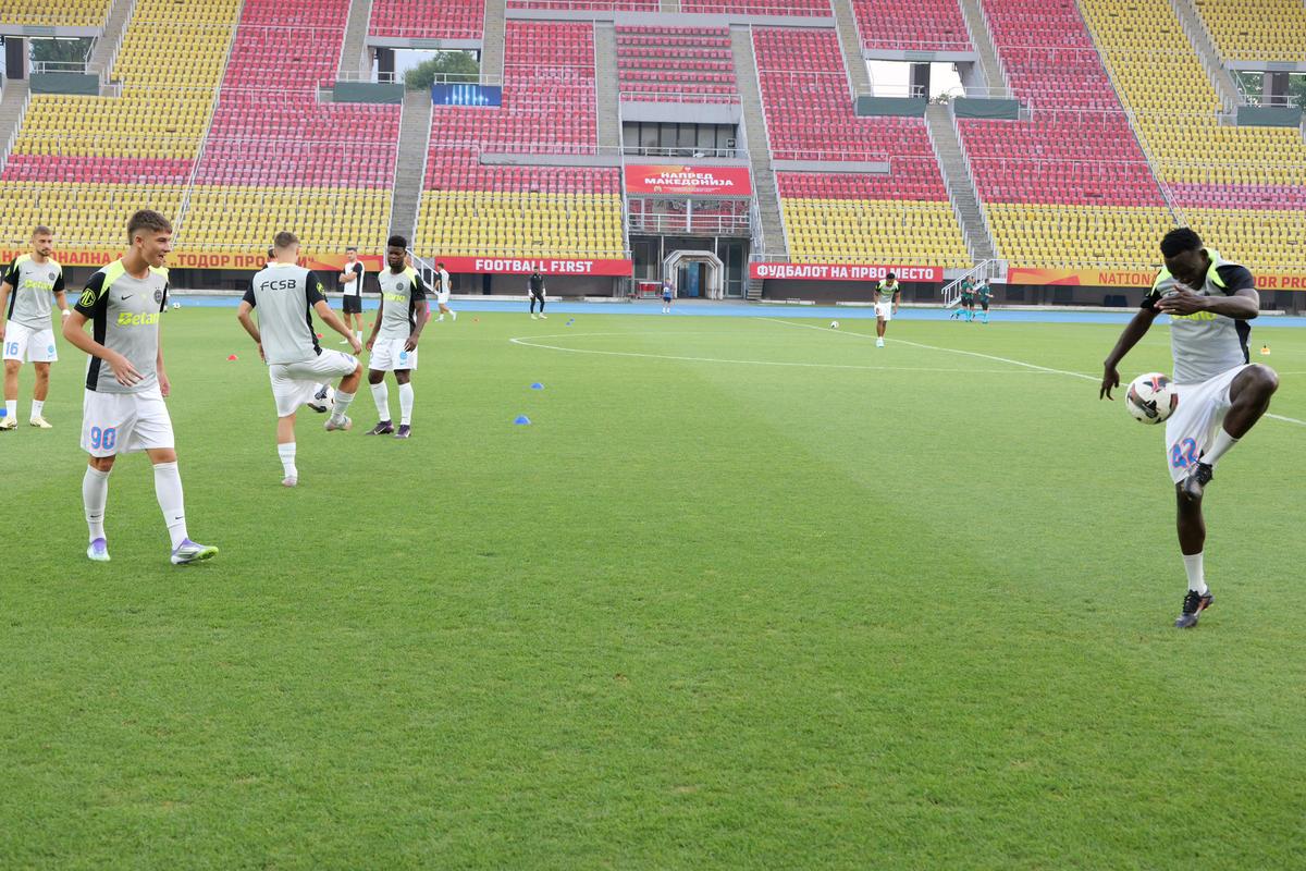 Condiții deplorabile în tribune la Shkendija - FCSB » „Coteț” la masa presei: ce au găsit reporterii GSP prezenți la Skopje