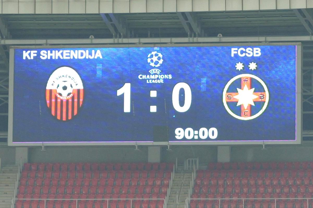 Imagini de la finalul meciului Shkendija - FCSB / FOTO: Andrei Furnigă (GSP.ro)