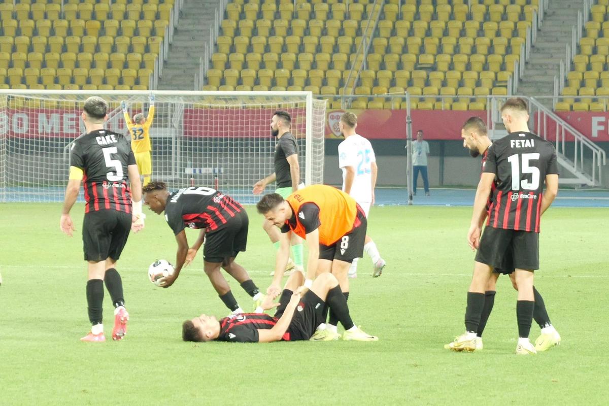Imagini de la finalul meciului Shkendija - FCSB / FOTO: Andrei Furnigă (GSP.ro)