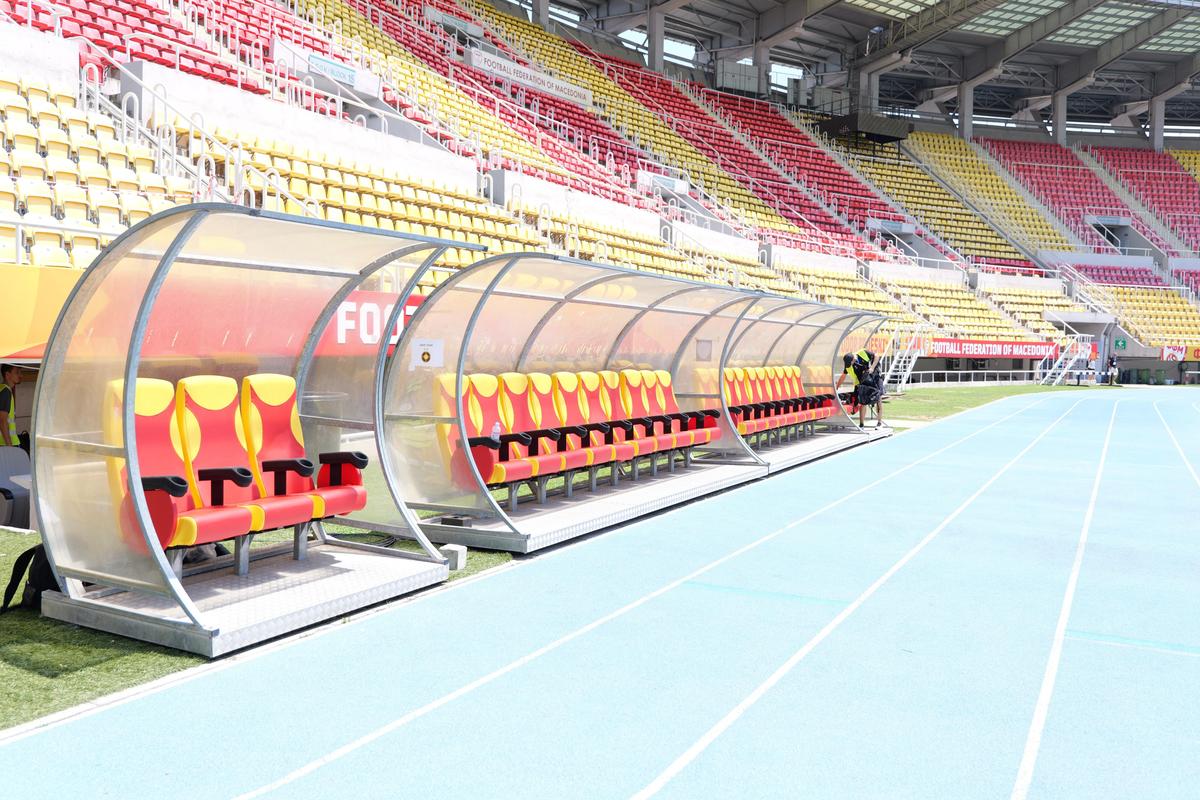 Imagini cu arena din Skopje înainte de Shkendija - FCSB // foto: Andrei Furnigă (GSP)