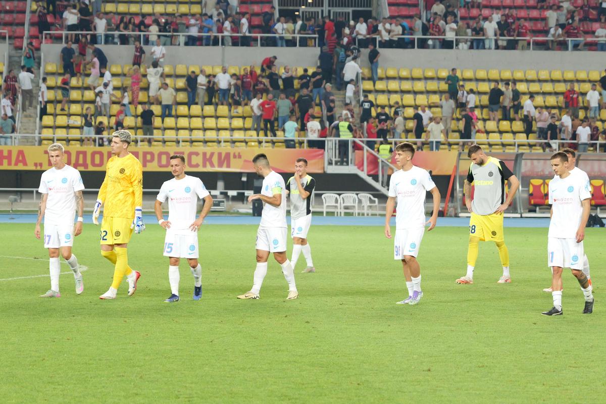 Imagini de la finalul meciului Shkendija - FCSB / FOTO: Andrei Furnigă (GSP.ro)
