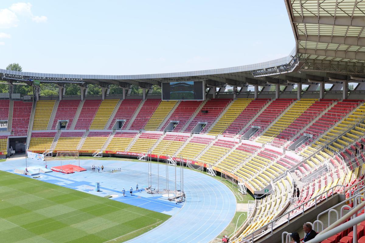Imagini cu arena din Skopje înainte de Shkendija - FCSB // foto: Andrei Furnigă (GSP)