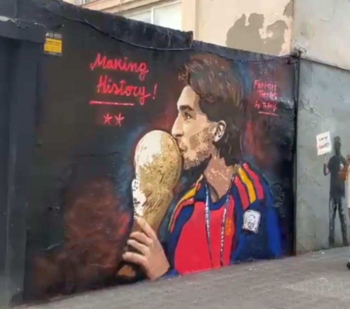Muralul lui Ferran Torres, vandalizat în Barcelona