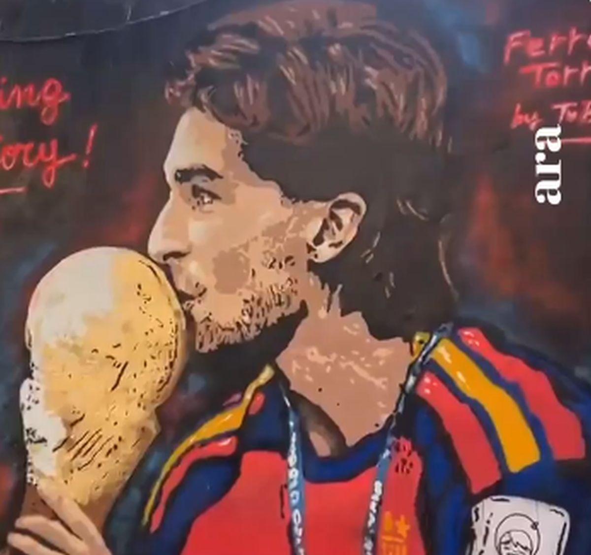 Muralul lui Ferran Torres, vandalizat în Barcelona