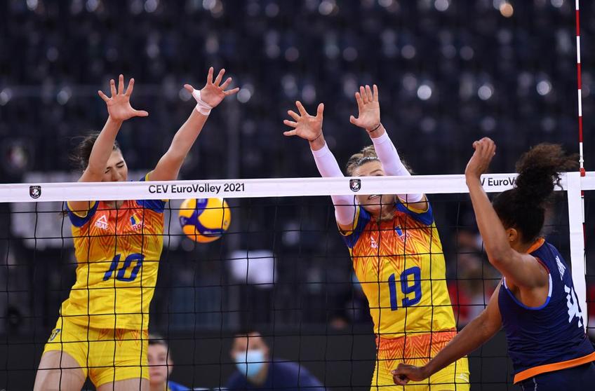Naționala de volei feminin a României înfruntă Olanda în al treilea meci al grupei D de la Euro 2021.