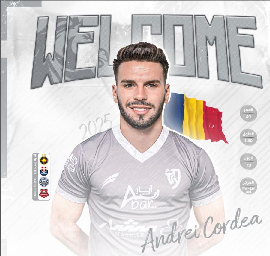Andrei Cordea, prezentat la Al Tai Andrei Cordea, prezentat oficial la noua echipă! Primul mesaj