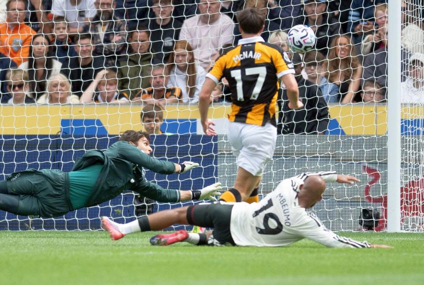 Faza golului al doilea marcat de Nobel Mendy  în meciul cu Manchester United // foto: imago images