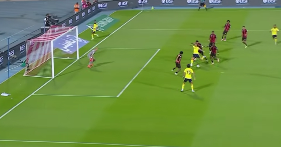 Cristiano Ronaldo a marcat al 124-lea gol în 143 de meciuri pentru Al-Nassr / Foto: Youtube Zack Nani Foot & Live Cu noua frizură, Cristiano Ronaldo a marcat la debutul în ultimul său sezon » Câte goluri mai are până la 1.000