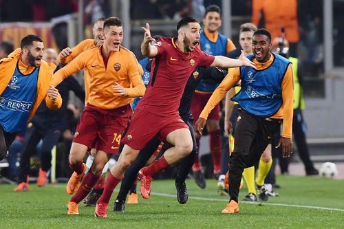 Kostas Manolas, după ce a înscris golul decisiv în fața Barcelonei.
FOTO: Imago Images
