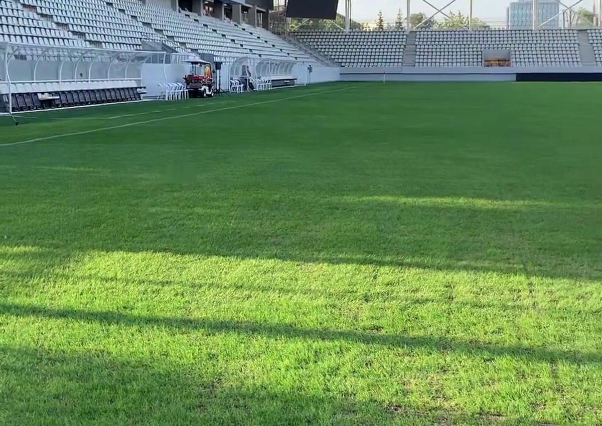 Gazonul arenei Arcul de Triumf, înainte de Dinamo - Farul