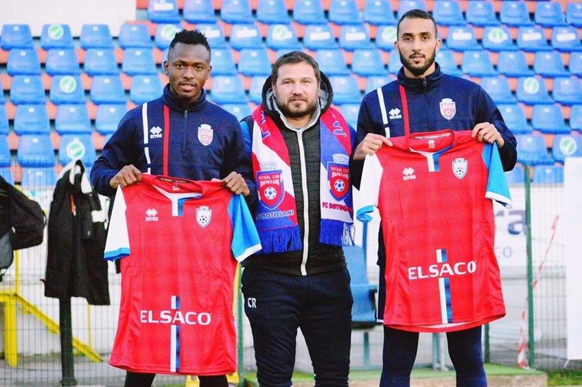 Marius Croitoru, alături de Camara Sekou (stânga) și Toutouh Youssef // foto: Facebook @ Fotbal Club Botoșani