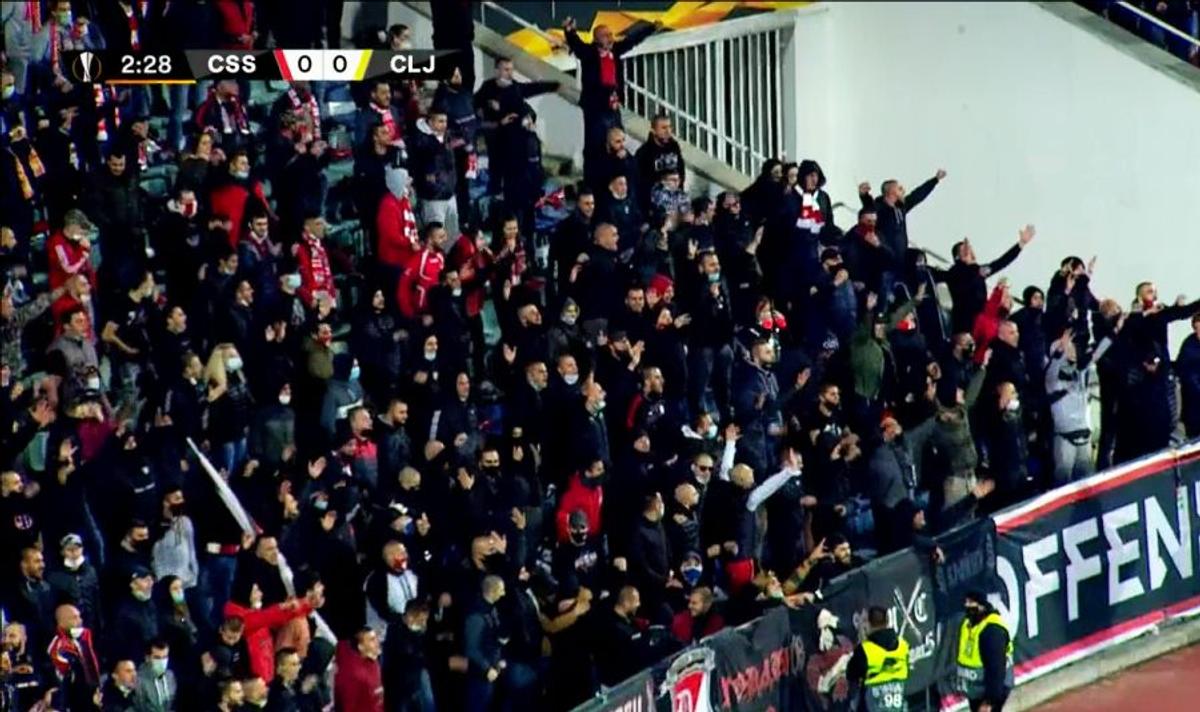 ȚSKA Sofia - CFR Cluj, fără măsuri de distanțare! Fanii s-au înghesuit, fără măști, în tribunele arenei „Vasil Lesvki”