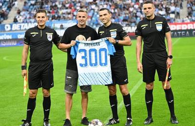 Ovidiu Hațegan, celebrat de ambele echipe la meciul 300 ca „central” în prima ligă