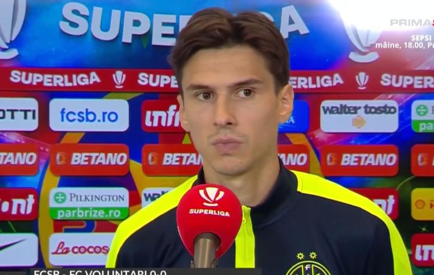 FCSB și FC Voluntari au remizat, scor 0-0, în runda cu numărul 13 din Superligă. Dorin Rotariu a recunoscut că a fost surprins să fie titular la debutul în tricoul vicecampioanei.