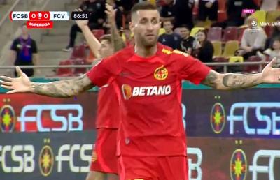 Fază ÎNCINSĂ în ultimele minute » FCSB a cerut penalty! Mingea l-a lovit în mână, dar arbitrii n-au vrut să audă: „E ditamai hențul!”