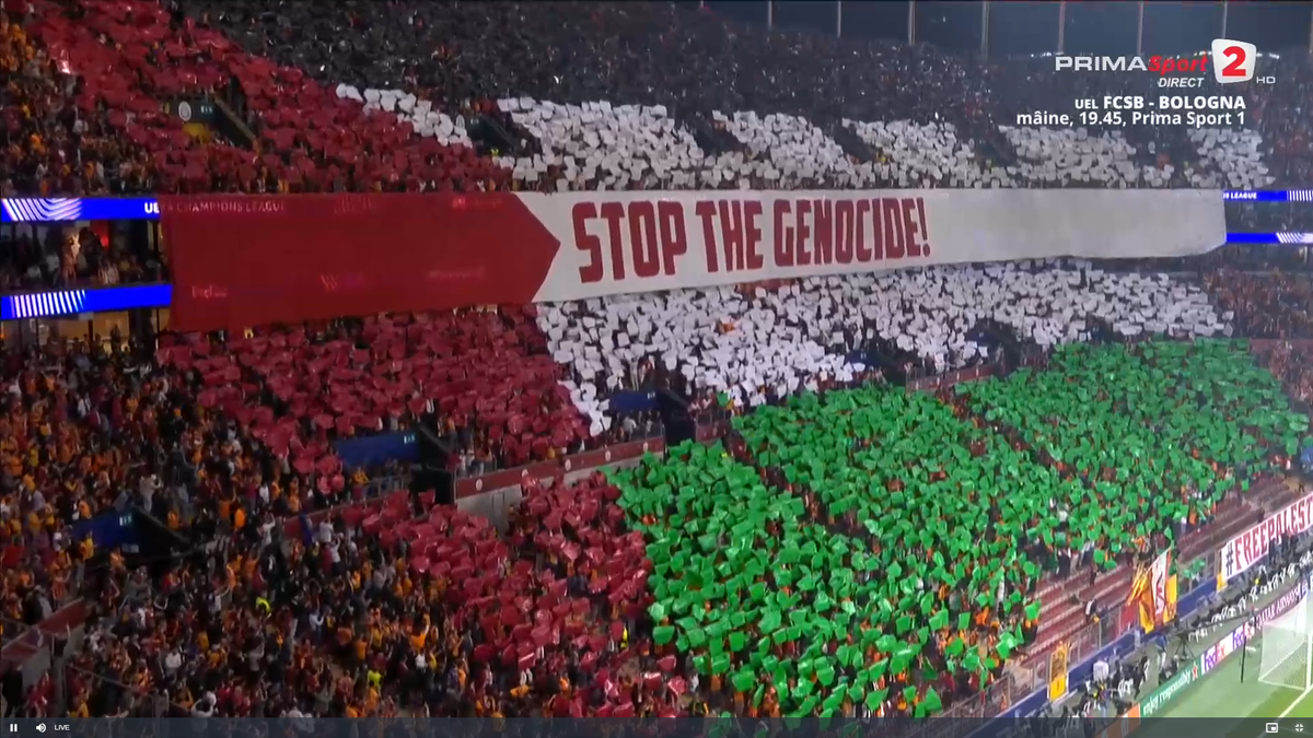 Scenografie pro-Palestina la Galatasaray - Bodo Glimt
