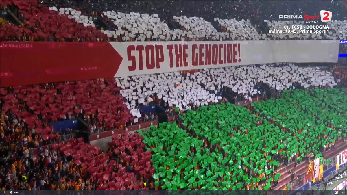 Scenografie pro-Palestina la Galatasaray - Bodo Glimt