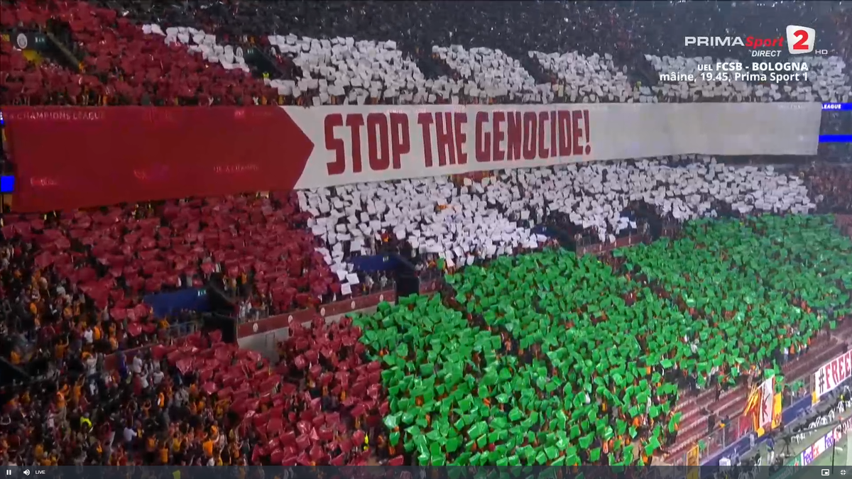 Scenografie pro-Palestina la Galatasaray - Bodo Glimt