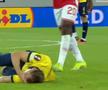 Darius Olaru s-a accidentat în Royale Union SG - Hapoel Beer Sheva / FOTO: captură @Prima Sport
