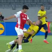 Darius Olaru s-a accidentat în Royale Union SG - Hapoel Beer Sheva / FOTO: captură @Prima Sport