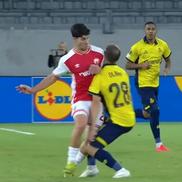 Darius Olaru s-a accidentat în Royale Union SG - Hapoel Beer Sheva / FOTO: captură @Prima Sport