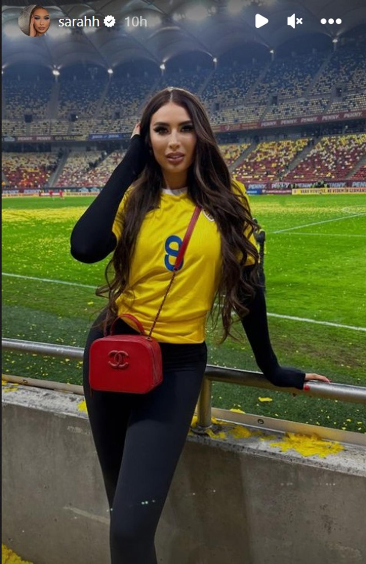 Cum a apărut fiica cea mică a Anamariei Prodan în tribune, la România – Elveția. Geanta scumpă pe care a afișat-o