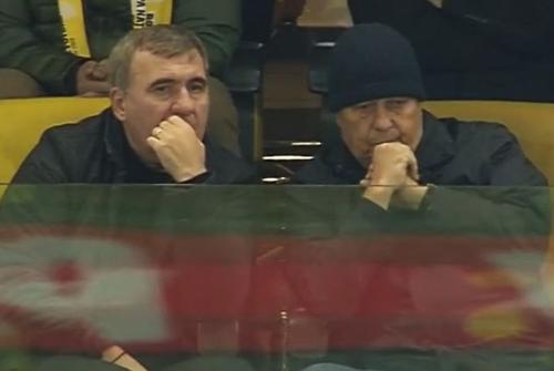 Gică Hagi și Mircea Lucescu, la România - Elveția/ foto: captură Digi Sport