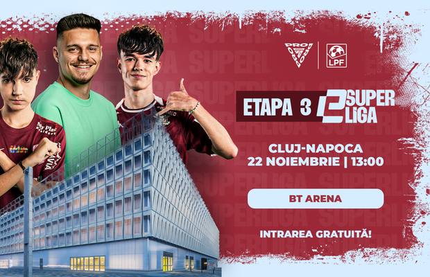 A treia etapă eSuperliga, campionatul virtual de fotbal, are loc la Cluj-Napoca, pe 22 noiembrie