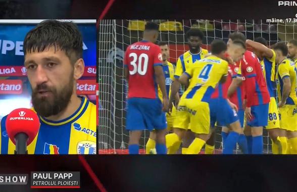 Paul Papp a revăzut faza la interviu și a făcut analiza: „E cot în gură. Dar l-am felicitat pe Kovacs”