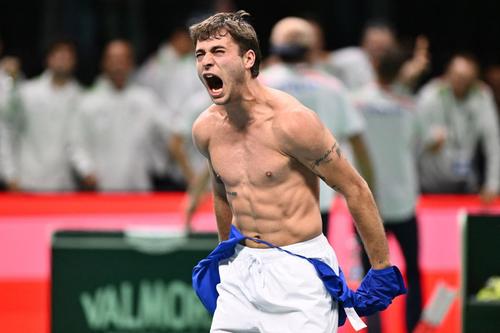 Flavio Cobolli, după victoria cu Zizou Bergs în Cupa Davis Foto: Imago Images