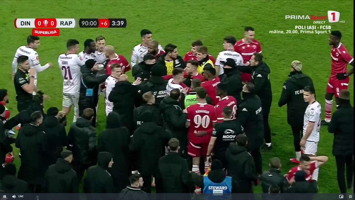 Meleu în prelungirile meciului Dinamo - Rapid, 22 decembrie