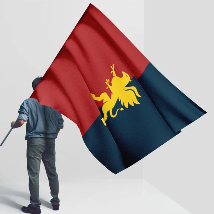 Un steag rossboblu cu Grifonul în centru costă aproape 40 de euro pe site-ul oficial al lui Genoa Povestea simbolului noii echipe a lui Șucu și al orașului » Personajul mitologic distruge dușmanii!