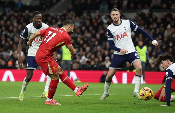 Cu Radu Drăgușin integralist, Tottenham a primit 6 goluri de la Liverpool » Mohamed Salah a făcut din nou spectacol