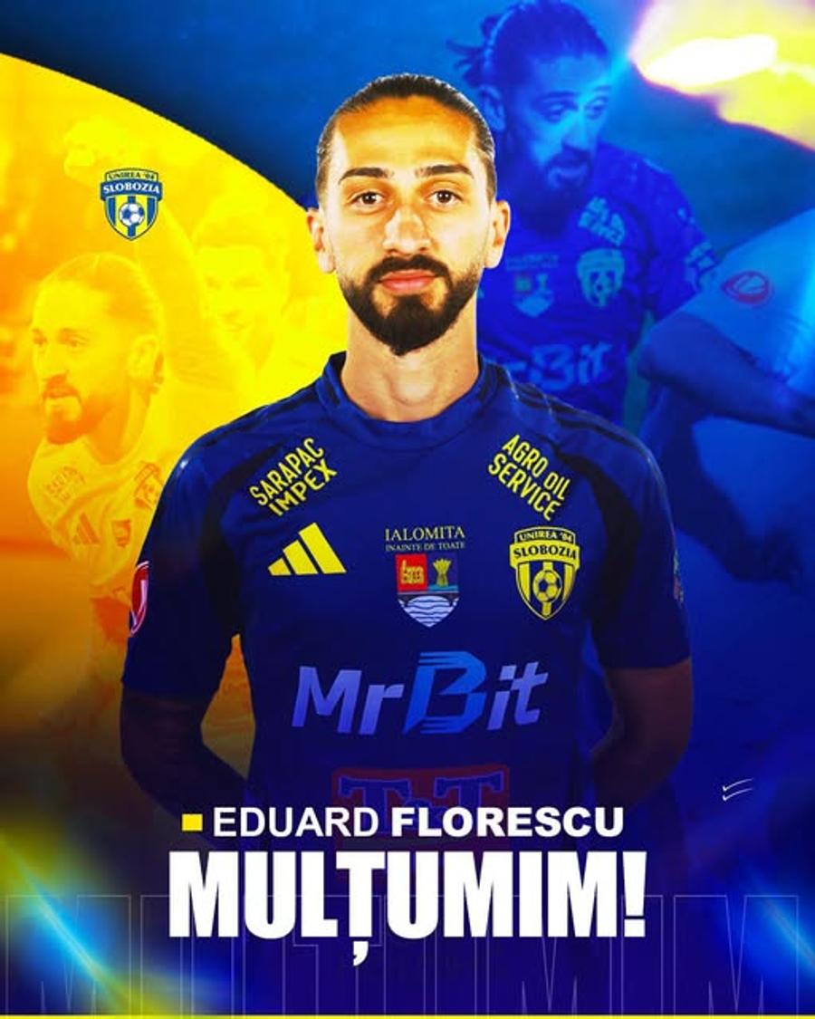 Eduard Florescu a reziliat cu Slobozia // foto: Facebook Transfer rapid în Superliga! Și-a reziliat contractul și a semnat cu alt club din România