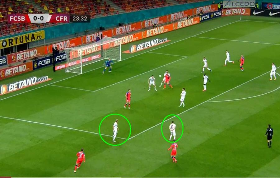 Captură @telekom sport FCSB - CFR CLUJ. I-a ieșit bijuteria! » Cum a reușit Octavian Popescu unul dintre golurile sezonului în derby: 3 vinovați
