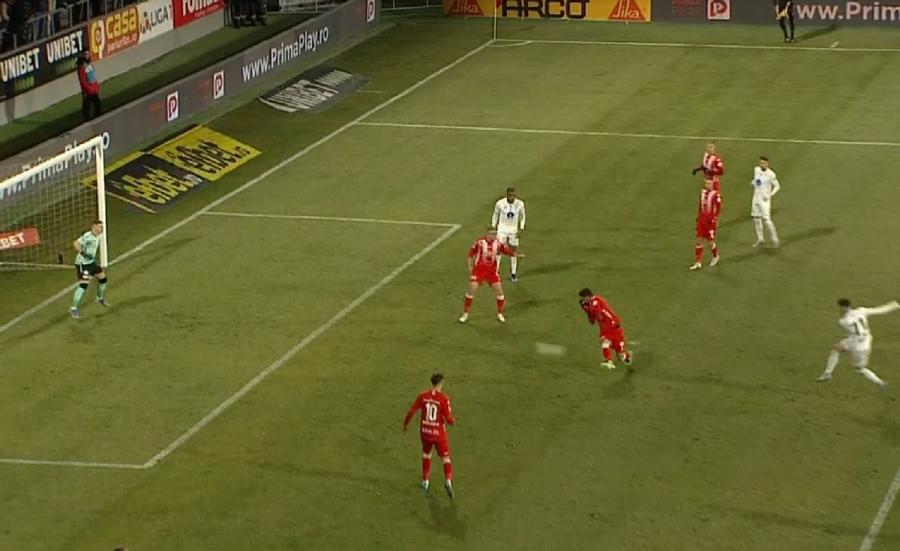 Șutul imparabil al lui Vlad Morar / Captură Telekom Sport Asediată de UTA, Gaz Metan dă lovitura la Arad » Clasamentul actualizat din Liga 1