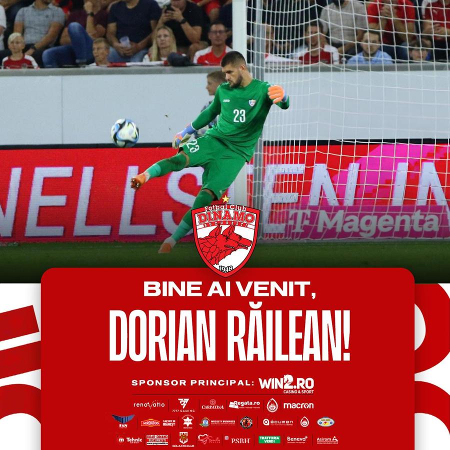 foto: Facebook @Dinamo București Dinamo, echipa cu cel mai slab atac din Superliga, și-a prezentat oficial noul portar