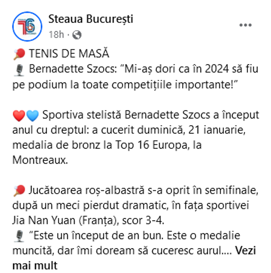 Ambiția prin care Bernadette Szocs vrea să scrie istorie în 2024: „Sunt concentrată 100%, asta îmi doresc!”